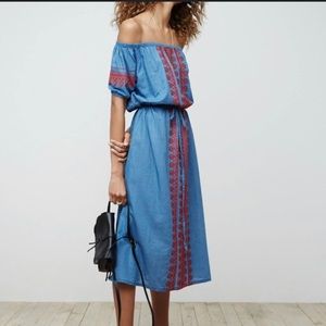 NWOT MADEWELL embroidered indigo Mercado dress